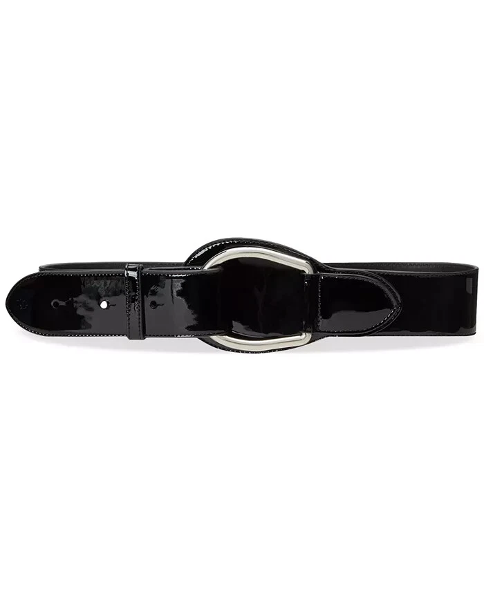 Lauren Ralph Lauren Women's Patent Leather Wide D-Ring Belt - Black NWT - Image 1 of 2
