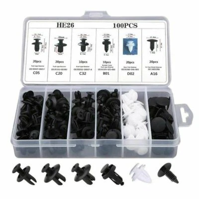 For Nissan Fastener Bumper Fender Liner Push Type Retainer Clips -100pcs Kit - Image 1 of 4