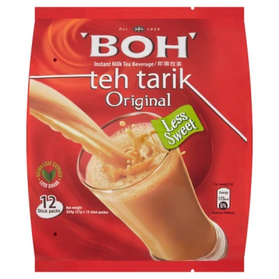 Chá BOH 3 em 1 TEH TARIK Kurang Manis Menos Doce Anos 12 (27g cada) FRETE GRÁTIS - Imagem 1 de 3