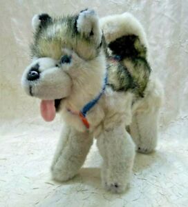 Kipmik Alaskan Husky Sled Dog with Harness Puppy Plush Stuffed Toy Alaska Wolf