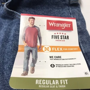 Pantalones de mezclilla para hombre Wrangler Flex ajuste regular azul 5 estrellas talla premium 29x32 nuevos con etiquetas - Imagen 1 de 5
