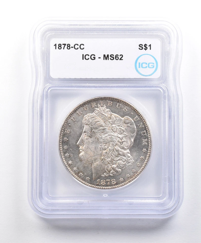1878-CC Morgan Silver Dollar MS62 ICG *3241 - Image 1 of 3