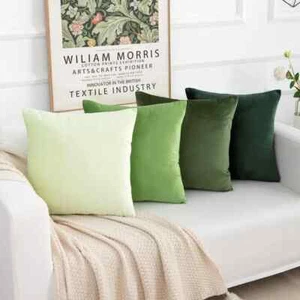 Set of 4 Gradient Cushion Covers – 20"x20"Soft Velvet Throw Pillow for Home, - Picture 1 of 4