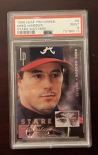 1996 LEAF PREFERRED GREG MADDUX STARE MASTERS CARD 253/2500 PSA 9