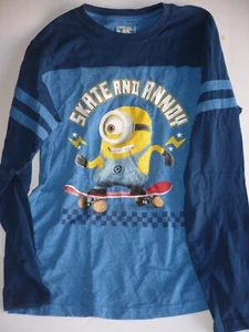 Despicable Me boys raglan long sleeve shirt Minion Made XL 14-16 kids pre-owned - Picture 1 of 5