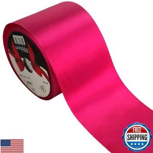 Star Quality 3 Inch Wide Satin Ribbon by 25 Yard Spool| Polyester Tape for Fl - Picture 1 of 5