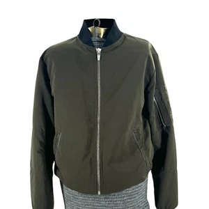Zara Mens Lightweight Bomber Jacket Olive Green Men's Size Large NWOT - Picture 1 of 10