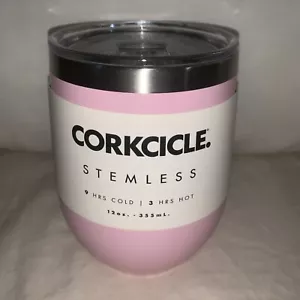 Corkcicle Stiellos Rosa 12 Unzen Thermo Reisebecher Tasse Wein Heiß/Kalt - Bild 1 von 8