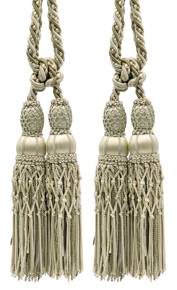 DÉCOPRO Doble Borla Corbata, Color # EL03 - Sandpiper Marfil [Juego de 2] Foto 1 de 1