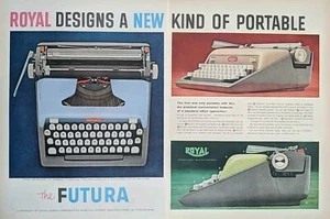 1958 Royal Typewriter The Future, Green, Tan And Blue Typewriters Print Ad  - Picture 1 of 1