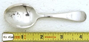 Sterling Silver Baby Spoon Downturned Round End Short Back Midrib Fiddle Thread - Picture 1 of 7