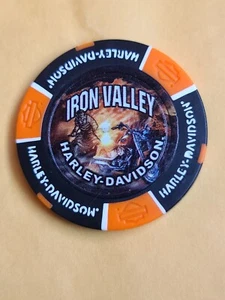 Harley Davidson Poker Chip "Iron Valley" aus: Mayheim, PA. New Style schwarz - Bild 1 von 2