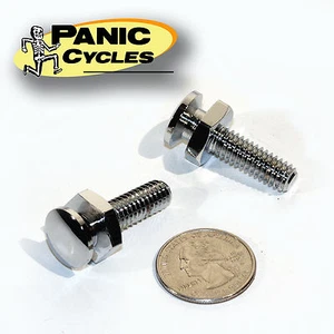 JUEGO DE PERNOS DE MONTAJE CON PESTAÑAS DE ASIENTO TRASERO (2) CROMO PARA HARLEY FLHR 1995 y superiores - Imagen 1 de 1
