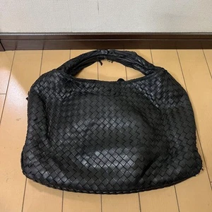 Bottega Veneta One Shoulder Hobo Bag Intrecciato Leather Black w/Mirror Auth - Picture 1 of 11