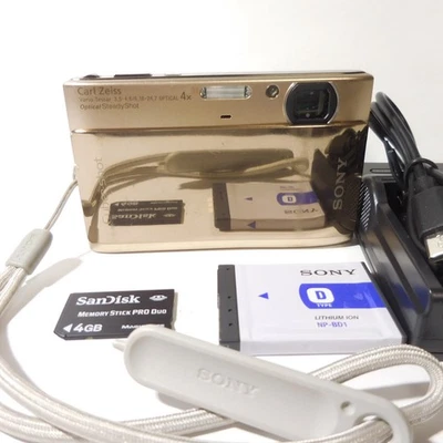 Sony Cyber-Shot DSC-TX1 Gold Camera w/Charger Battery Memory Stick Japanese - Image 1 of 4