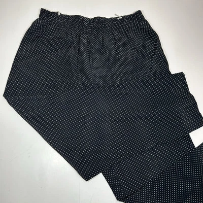 Calça Ulla Popken Feminina Preta Bolinhas Ajuste Relaxado Puxar Cônico 20/22 Falha - Imagem 1 de 4