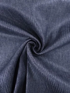 Charcoal Raised Stripe Denim Fabric - Picture 1 of 5