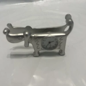 Metal Analog Quartz Dog Desk Clock - Picture 1 of 1