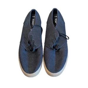 TOMS M13 Black Canvas Lace Up Casual Shoes - Picture 1 of 3