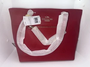 NWT COACH Town Car Tote Shoulder Bag in Crossgrain Leather RED 34817 $350 Purse - Picture 1 of 7