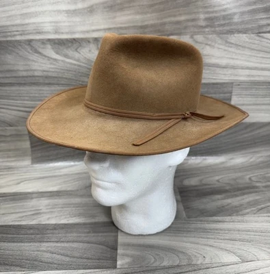 ВИНТАЖНЫЙ STETSON DUNE ПИСТОЛЕТ КЛУБ ШЛЯПА 6 7/8 ЖЕЛУДЬ КОРИЧНЕВЫЙ XXXX 4 X WESTERN КОВБОЙ - Изображение 1 из 4