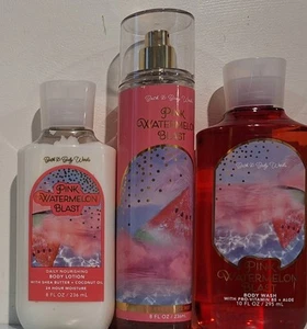 Bath & Body Works Pink Watermelon Blast Body Lotion, Mist & Wash 3pc Gift Set - Picture 1 of 1
