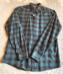 Eddie Bauer Mens Tall LG Button Down Classic Long Sleeve Shirt Plaid Cotton Poly - Picture 1 of 5