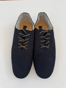 Black Canvas Lace-Up Oxford Shoes - Picture 1 of 11