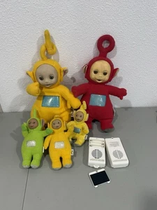 Vintage 1998 Playskool Teletubbies sprechender Plüsch und Schlüsselanhänger Posten LESEN - Bild 1 von 19