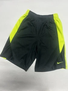 Nike Shorts Youth Small Black Green Basketball Swoosh Gym Activewear - Picture 1 of 10