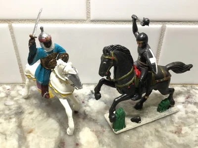 玩具士兵塑料 60 毫米中世纪十字军 vs. Saracen — 第 1/2 张图片