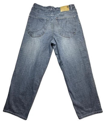 Pantalones de mezclilla Attitude para hombre 38x32 (36x30) azul calce relajado pierna recta lavado medio Foto 1 de 4