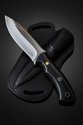 Taschenmesser Handgeschmiedet Jagdmesser Outdoor Survival Micarta-Griff Ledersch - Bild 1 von 4