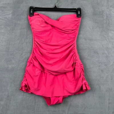 Profile by Gottex One Piece Strapless Ruched Swimsuit Pink Size 6 - Image 1 of 4