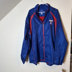 Texas Rangers Jacket Men’s 2X Blue Reebok  Zip Pocket Mesh Lined Windbreaker NWT - Picture 1 of 7