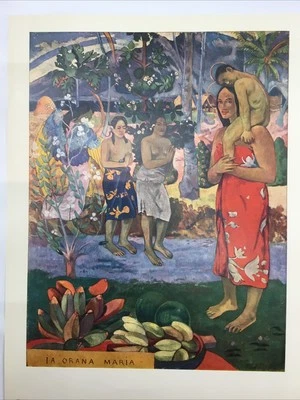 IA ORANA MARIA Gaugin Metropolitan Museum of Art 9x12" Print Vintage Polynesian - Image 1 of 3