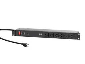 14 Outlet Metal 1U Rackmount Power Distribution Unit - 6 Feet Cord, 1050 Joules - Picture 1 of 6