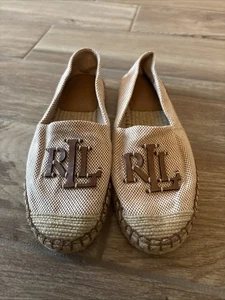 Ralph Lauren Cameron Logo Slipper Espadrille Ballerinas Braun Größe 7 - Bild 1 von 6