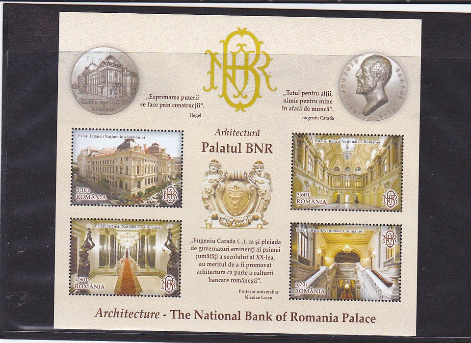 Romania 2013 STAMPS National Bank palace MNH MS POST  - Image 1 of 1