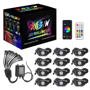 For Polaris RZR XP 1000 12Pods RGB LED Rock Lights Underglow Wireless APP Remote - Picture 1 of 17