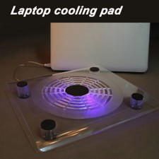 10"-15" Laptop Cooling Pad Blue LED Notebook 1 Fan USB Cooler Stand Tray