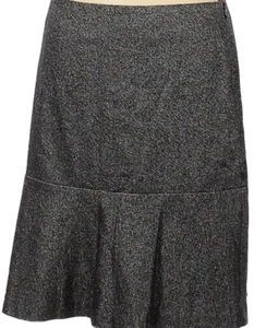 NWT Talbots Black Tweed Ruffle Flounce Hem Lined Skirt Womens Size 8 Petite - Picture 1 of 9