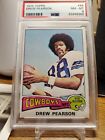 1975 DREW PEARSON Rookie PSA 8 NM-MT #65 Topps HOF Cowboys RC Dallas Cowboys