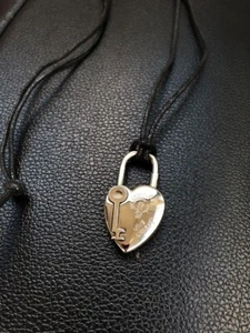HERMES Cadena Padlock 2004 Fantasy Heart Silver Lock 22.6g Bag Charm Used - Picture 1 of 11