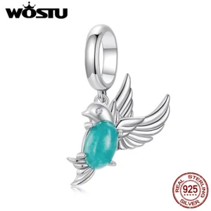 Wostu Unique 925 Sterling Silver Bird Pendant Charm Fit Bracelet Gifts Jewelry - Picture 1 of 17