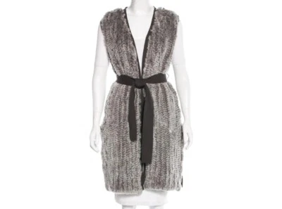 Chaleco Longline HALSTON Heritage de Piel de Conejo y Lana Merino $380 Talla: M Foto 1 de 3