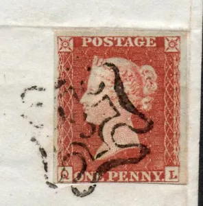 GB QV Sg 8m 1d Red Brown No 3 in Maltese Cross. A VFU 4 margin original piece QL - Picture 1 of 2