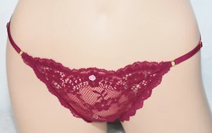 Victoria's Secret Red Dream Angels Lace Adjustable Mini String large L - Picture 1 of 7