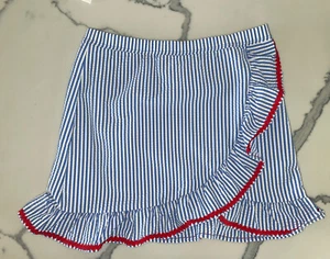 Crewcuts Size 8 Quick Dry Seersucker Ruffle Skirt Blue Beach Coverup - Picture 1 of 5