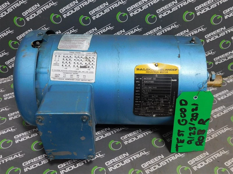 USED 2 HP Baldor Reliance VM3558T-50 Industrial Motor 1425 RPM Spec 35A03Y980 - Image 1 of 4